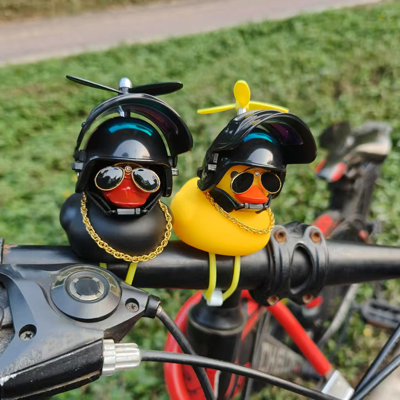 Yellow Cycling Gear - Pato de borracha bonito guiador da