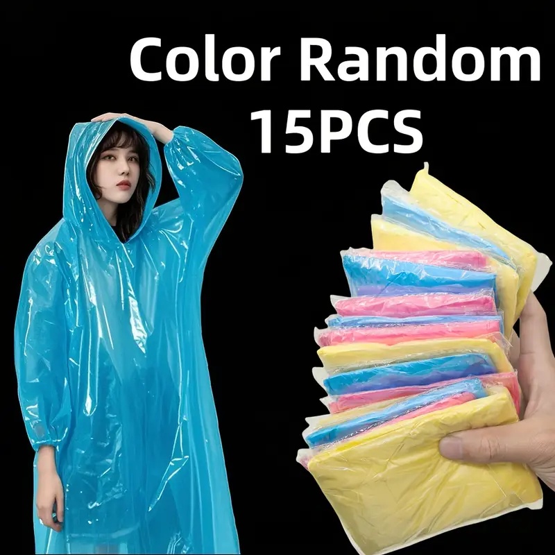 Yellow Cycling Gear - Poncho de chuva transparente descartável de