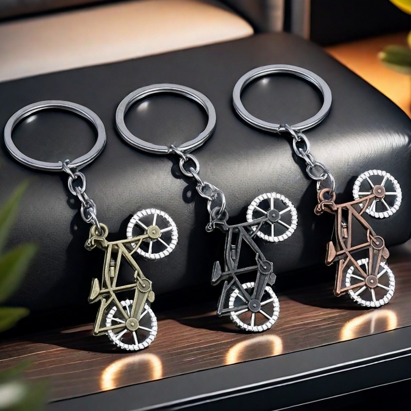 Yellow Cycling Gear - 3d tridimensional metal bicicleta chaveiro personalização