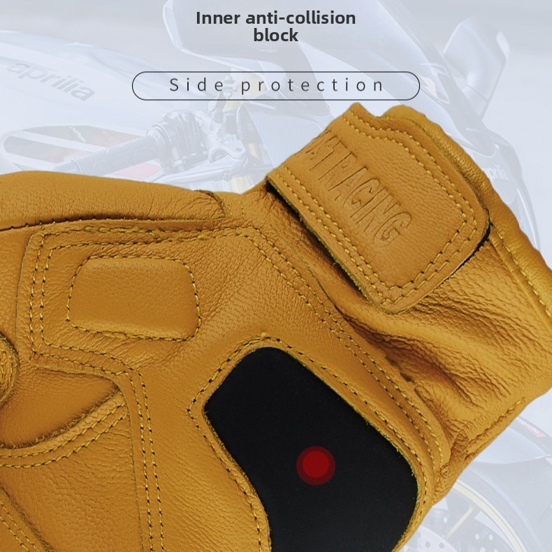 Luvas de Couro Vintage para Mo - Yellow Cycling Gear avaliação e preço
