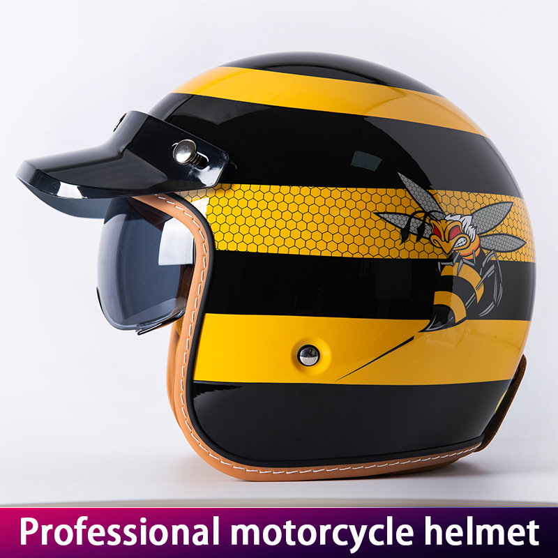 Novo capacete retrô de motocic - Yellow Cycling Gear avaliação e preço