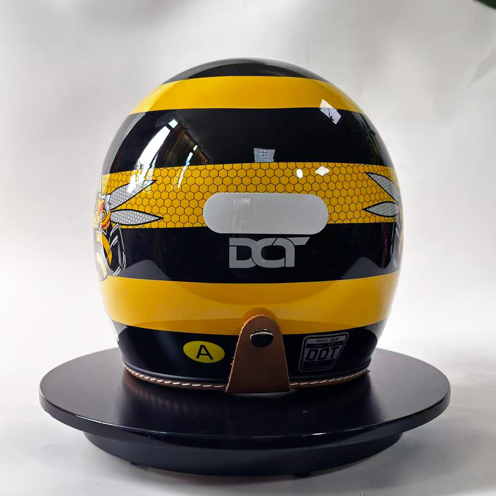 Novo capacete retrô de motocic - Yellow Cycling Gear avaliação e preço