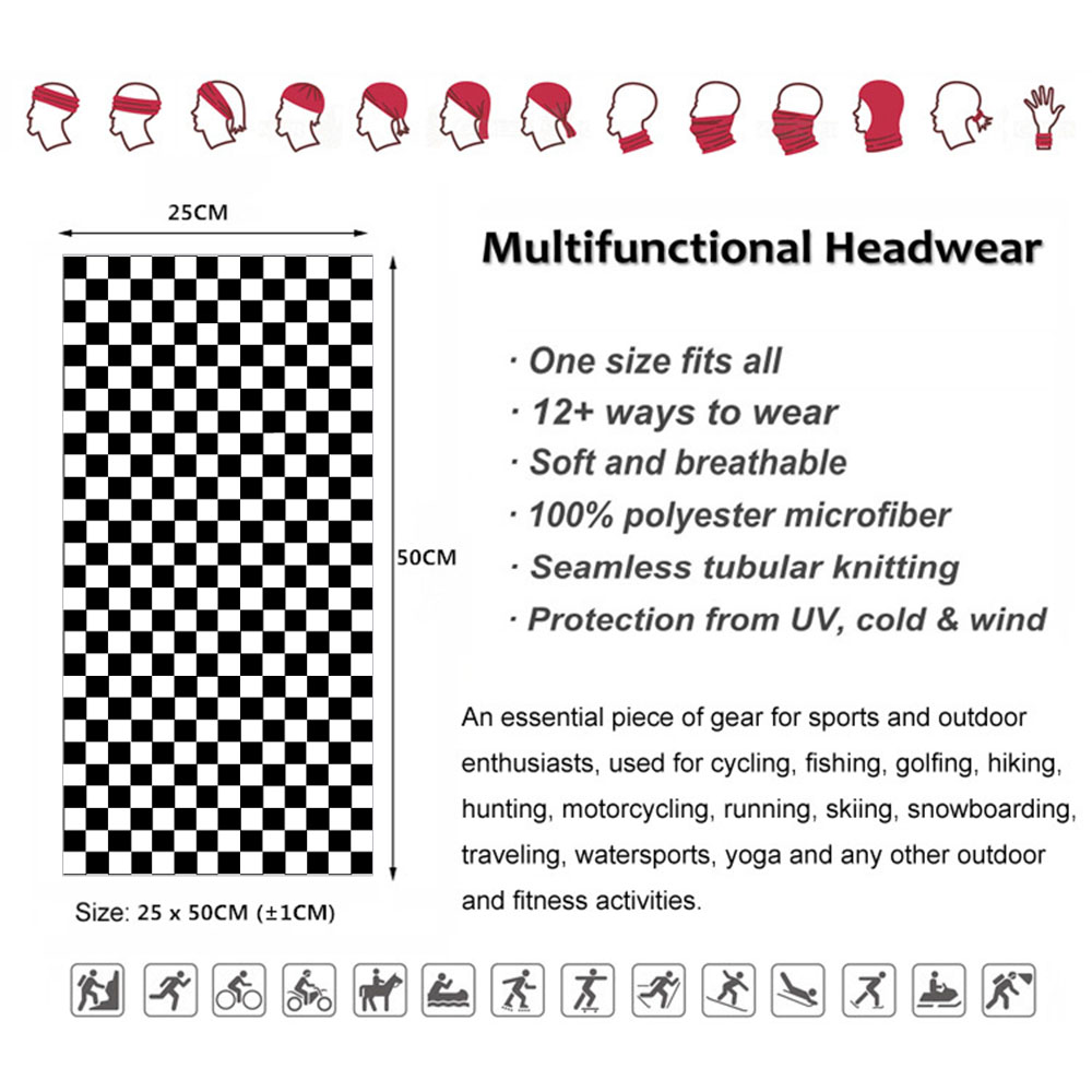 Xadrez ska impresso bandana pe - Gear In Cycling avaliação e preço